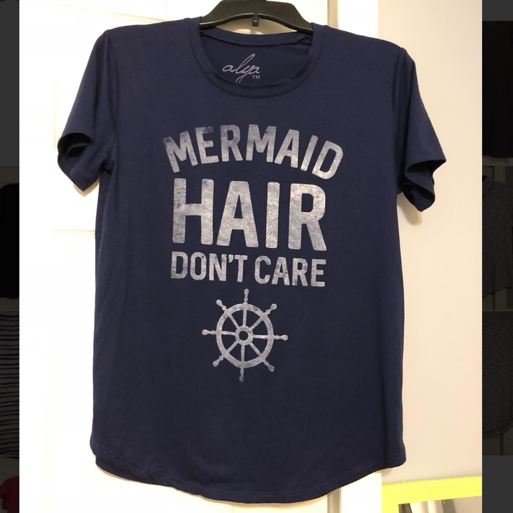 Francescas Navy Mermaid Hair Don’t Care Shirt